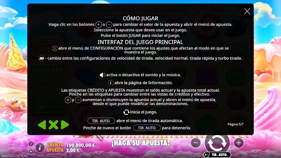 Sweet Bonanza — cómo jugar y controles